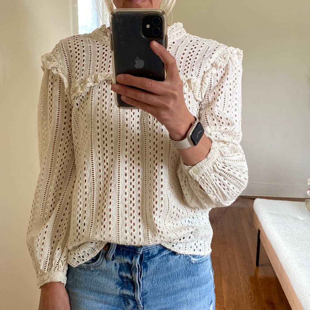 Madewell eyelet top